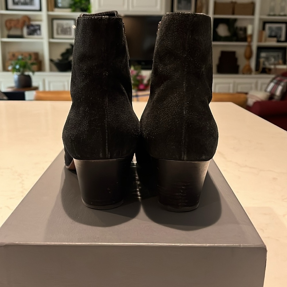 Aquatalia made in Italy black suede boots. Barely worn. 2.25 inch heels. - Picture 4 of 5